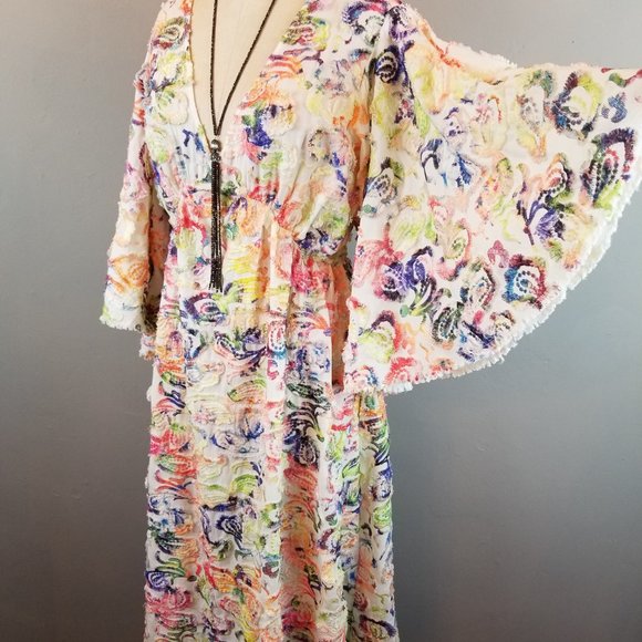 Boundless North Colorful Sky Dancer Embroidered Midi Dress Women's Small * NEW - Picture 7 of 12